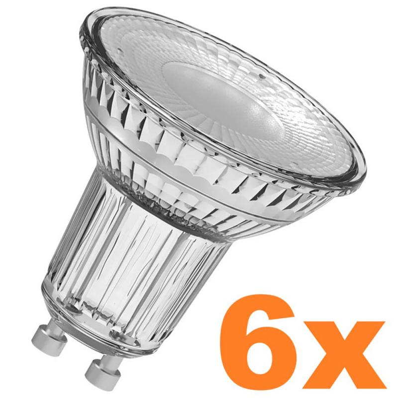 6x OSRAM GU10 LED STAR PAR16 Strahler 36° 2.6W wie 35W 2700K warmweißes Licht