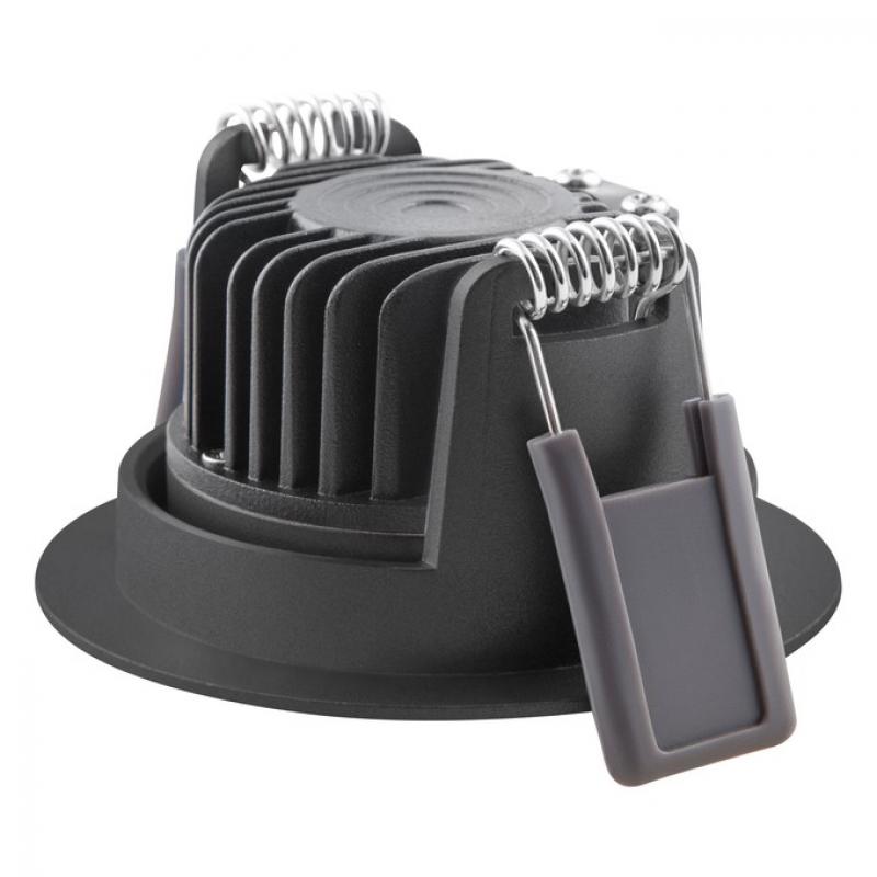 LED Einbaustrahler 8W 3000K Schwarz Ø81mm dimmbar IP20 680lm CRI90 Deckeneinbauleuchte- Einbaudurchmesser: 68 mm