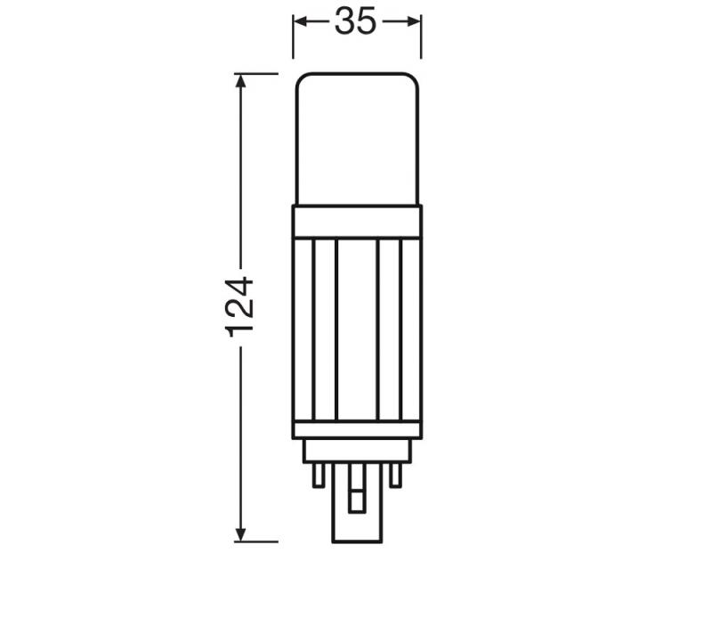 Ledvance DULUX D18 LED Kompaktlampe 2Pin G24d  7,5W wie 18W 3000K warmweißes Licht EM & AC für KVG/VVG
