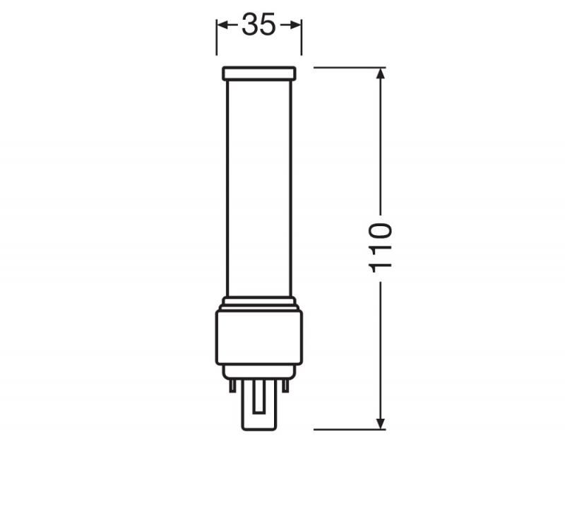 Ledvance DULUX D10 LED Kompaktlampe 2Pin G24d-1 3000K warmweißes Licht EM & AC für KVG/VVG 5W wie 10W