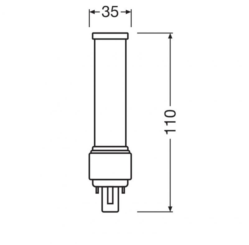 Osram Dulux G24d-1 D10 EM LED Kompaltlampe 2Pin 5W wie 10W 3000K warmweiß KVG/VVG Ersatz