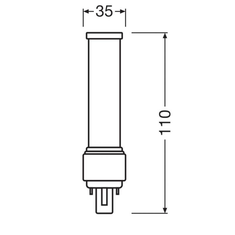 Osram Dulux G24d-1 D10 EM & AC LED Kompaltlampe 2Pin 5W wie 10W 4000K neutralweiß KVG/VVG/AC Ersatz