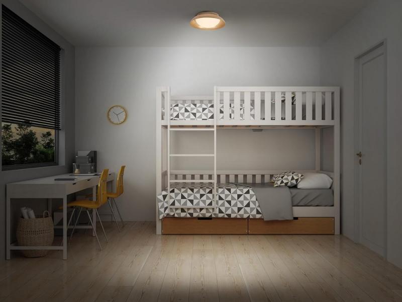 OSRAM Deckenleuchte Orbis Milan Wood Decor aus Stahl und Glas