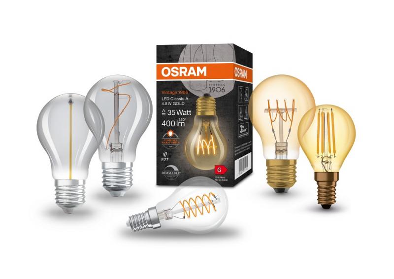 OSRAM E14 VINTAGE Spiral LED Filament Lampe 4,9W wie 40W extra warmweißes gemütliches Licht 2200K 90Ra