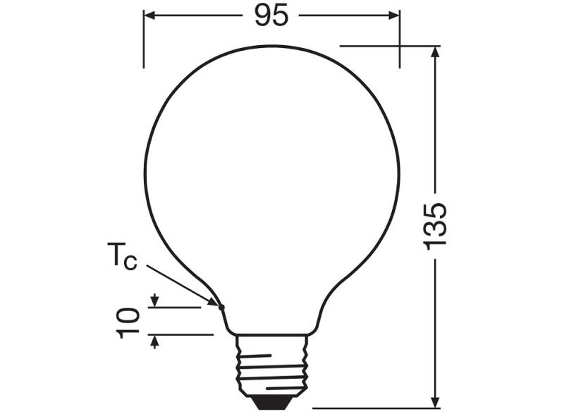 OSRAM E27 STAR Globe 95 besonders effiziente LED Kugellampe Frosted 5W wie 75W 2700K warmweißes Licht
