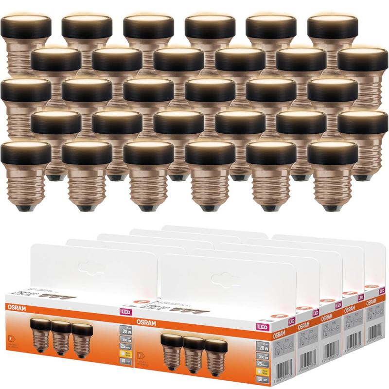 30 x OSRAM LED STAR FLAT 28 Non-DIM 3.5W 827 Frosted E27 warmweiß