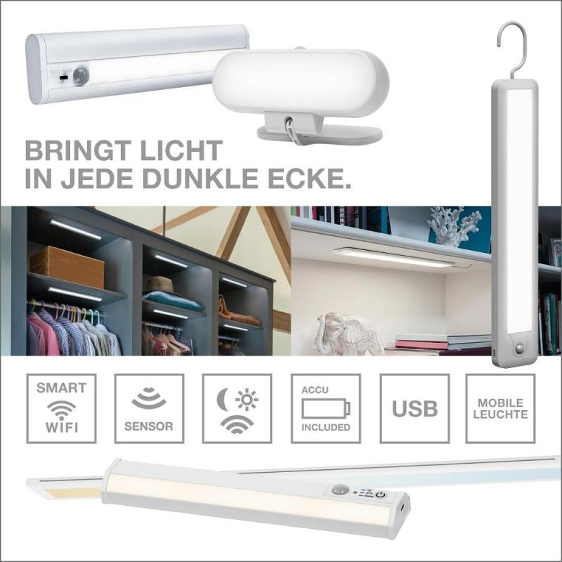 30cm LEDVANCE Linear Edge Sensor Unterbauleuchte RGBW, dimmbar, 4 W, 3000 K, warmweiß, weißes Aluminium, IP20, mit Fernbedienung