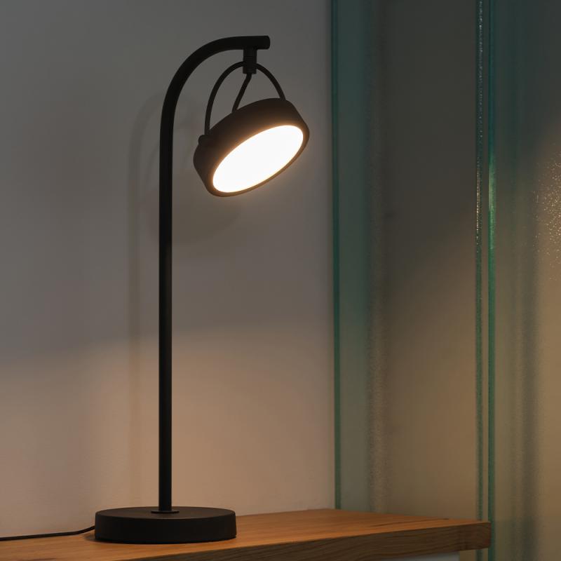 Osram Tischleuchte Decor Puck aus Stahl mit warmweißem Licht in Schwarz