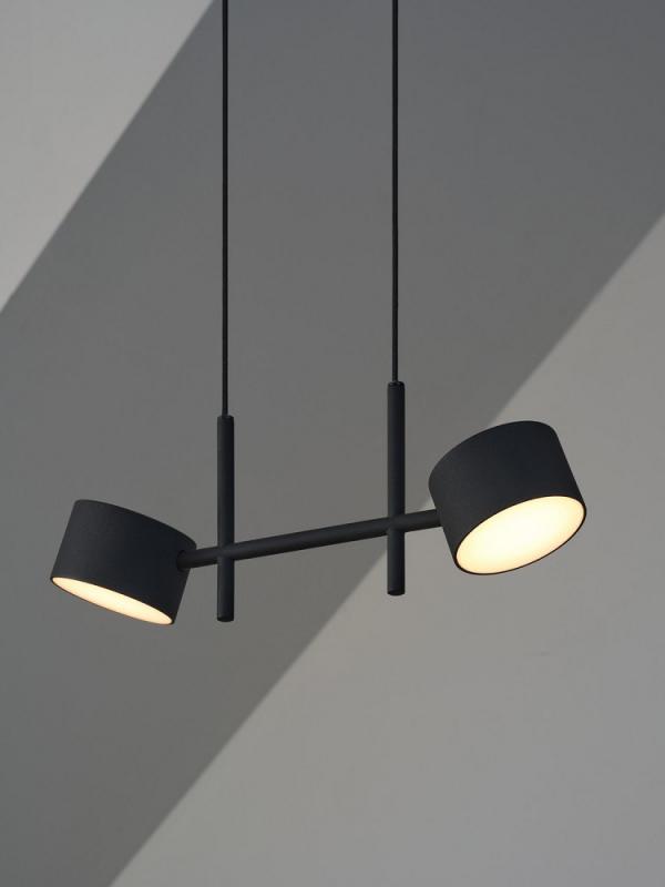 Osram 2-flammige Pendelleuchte Decor Kyoto aus Aluminium in Schwarz mit warmweißem Licht - Dimmbar (CLICK DIM via Schalter)