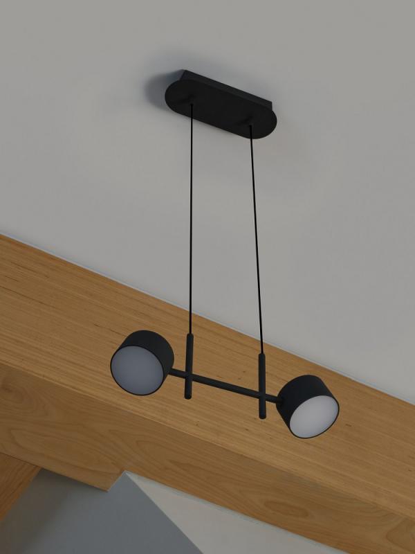 Osram 2-flammige Pendelleuchte Decor Kyoto aus Aluminium in Schwarz mit warmweißem Licht - Dimmbar (CLICK DIM via Schalter)