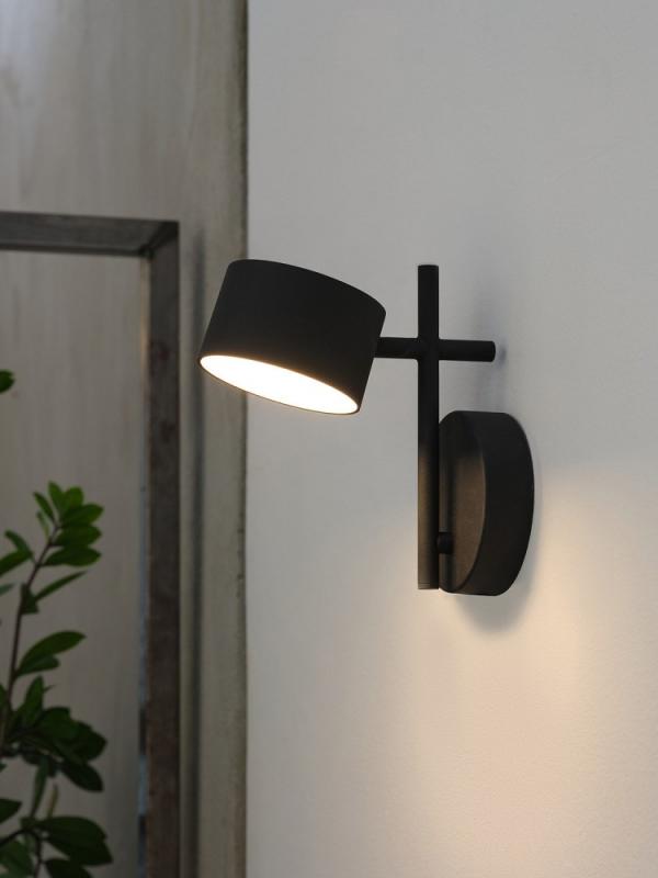 Osram Wandlampe Decor Kyoto aus Aluminium in Schwarz mit warmweißem Licht und beweglichem Kopf - dimmbar (TOUCH DIM)