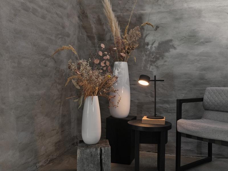 Osram Schreibtisch- und Tischleuchte Decor Kyoto aus Aluminium in Schwarz mit warmweißem Licht und beweglichem Kopf - dimmbar