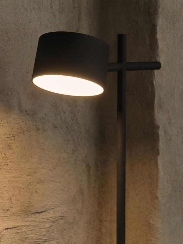 Osram Stehleuchte Decor Kyoto aus Aluminium in Schwarz mit warmweißem Licht und beweglichem Kopf - TOUCH dimmbar