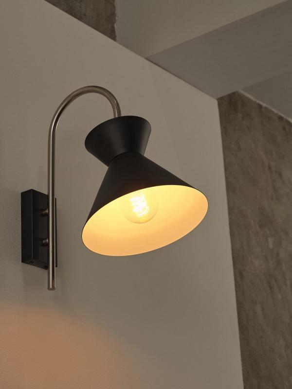 Osram Wandleuchte Decor Waist aus Stahl mit E27 Fassung in Schwarz