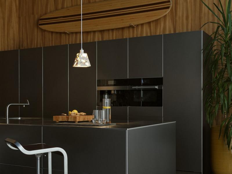 Pendelleuchte Decor Gleam aus Terrazzo Stein mit E14 Fassung Beige