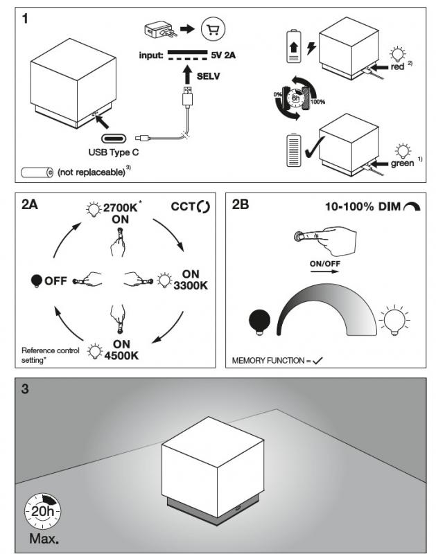 Osram Akku Tischleuchte Decor Gleam aus Terrazzo Stein dimmbar und mit veränerbarer Farbtemperatur (CCT) Beige