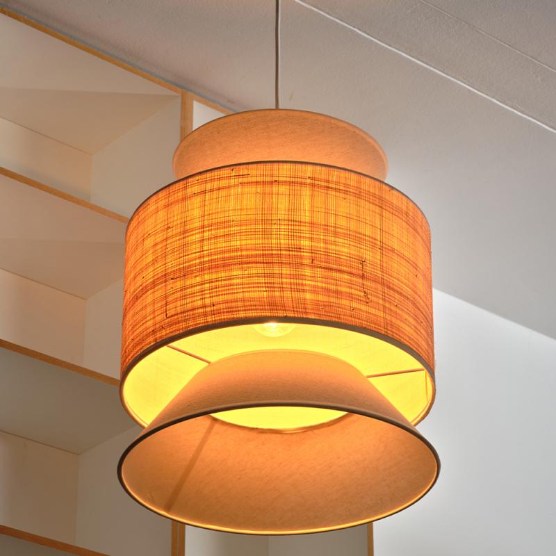 OSRAM Pendelleuchte Decor Wrap Cone aus Leinen und Bast mit E27 Fassung