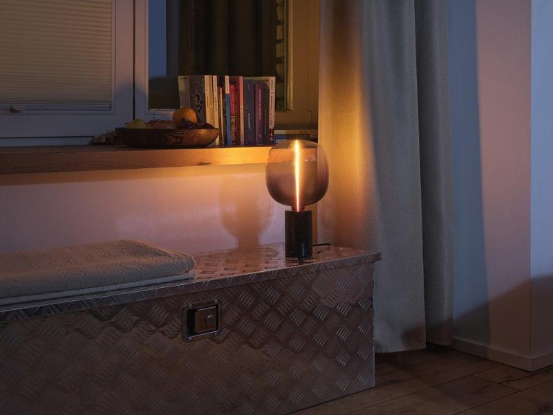 OSRAM Tischleuchte Decor Marble Base Table dimmbar mit E27 Fassung schwarz - Elegante Tischlampe aus Marmor mit Textilkabel – dimmbares Licht für jeden Raum