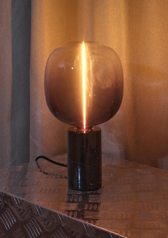 OSRAM Tischleuchte Decor Marble Base Table dimmbar mit E27 Fassung schwarz - Elegante Tischlampe aus Marmor mit Textilkabel – dimmbares Licht für jeden Raum