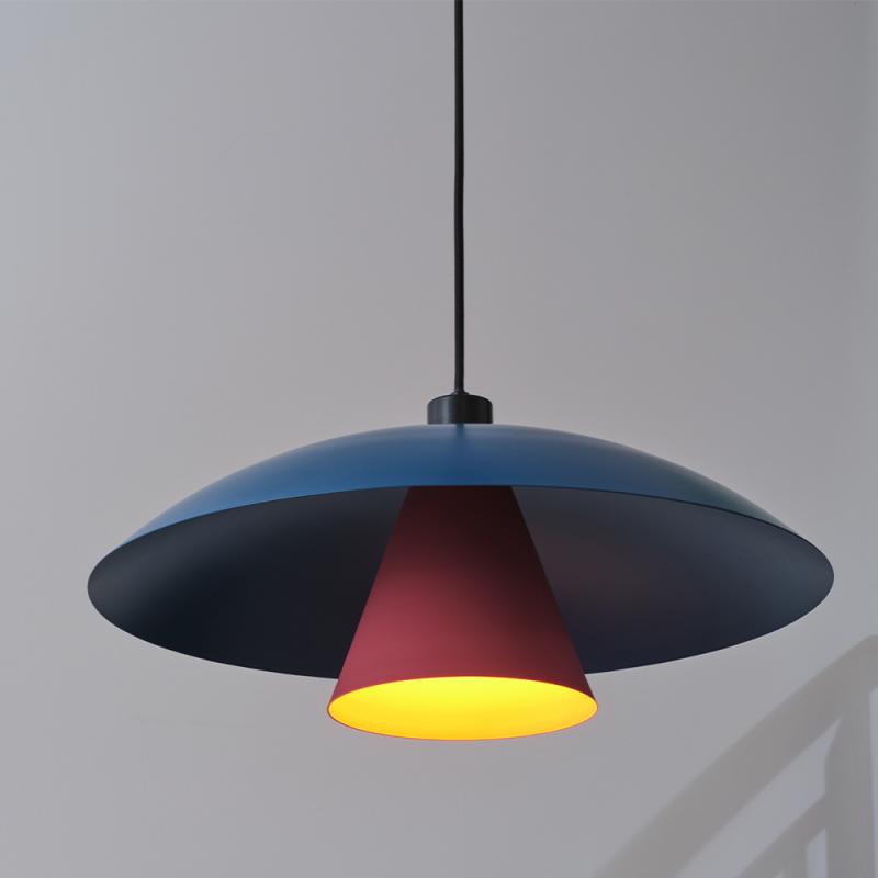 OSRAM Pendelleuchte Decor Flying Mushroom in Blau/ Rosa Ø 50 cm aus Stahl mit E27 Fassung - dekorative Hängelampe