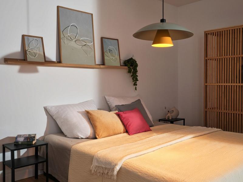 OSRAM Pendelleuchte Decor Flying Mushroom in Grün/Gelb Ø 50 cm aus Stahl mit E27 Fassung - dekorative Hängelampe