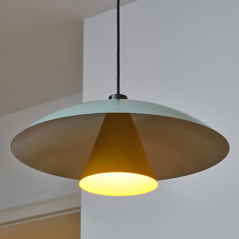 OSRAM Pendelleuchte Decor Flying Mushroom in Grün/Gelb Ø 50 cm aus Stahl mit E27 Fassung - dekorative Hängelampe