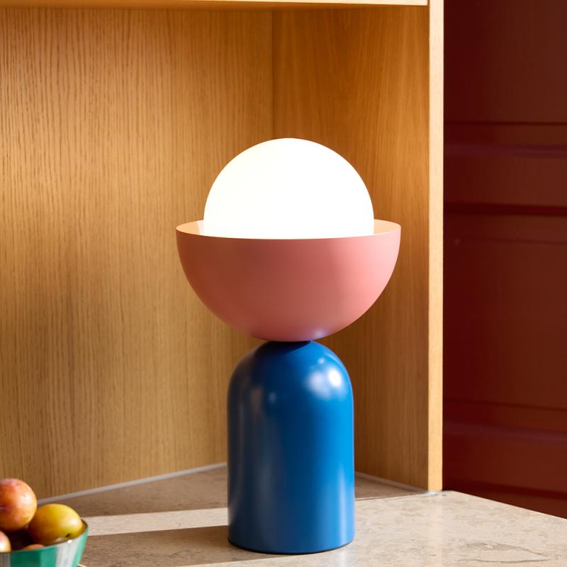 OSRAM Tischleuchte Decor Bowl Table in Blau/ Rosa Ø 20 cm aus Stahl mit E14 Fassung