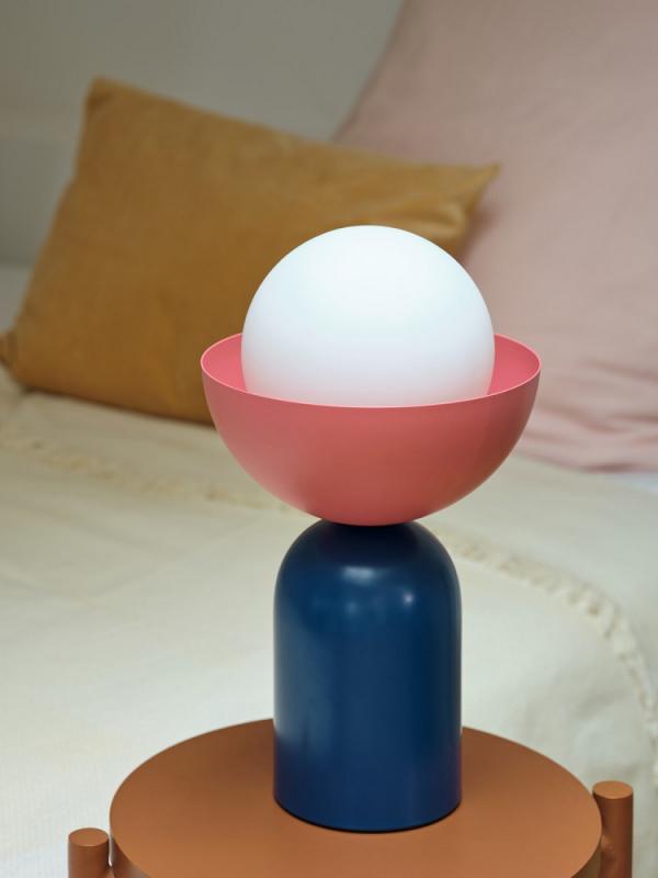 OSRAM Tischleuchte Decor Bowl Table in Blau/ Rosa Ø 20 cm aus Stahl mit E14 Fassung