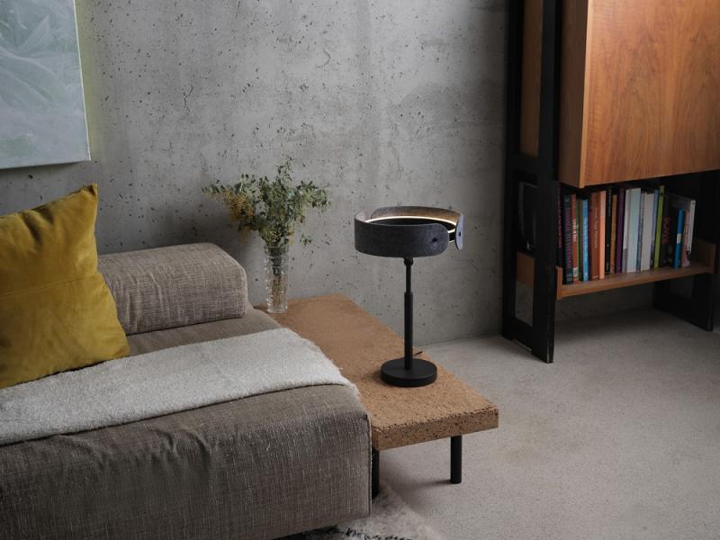 Osram Tischleuchte Decor Curve Felt in Dunkelgrau mit warmweißem Licht Ø 27 cm - Auffällige Leuchte aus Filz