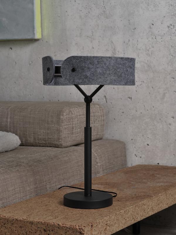 Osram Tischleuchte Decor Curve Felt in Dunkelgrau mit warmweißem Licht Ø 27 cm - Auffällige Leuchte aus Filz