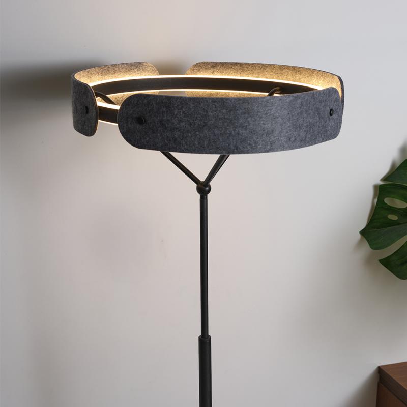 Osram Stehleuchte Decor Curve Felt in Dunkelgrau mit warmweißem Licht Ø 43 cm - Auffällige Leuchte aus Filz