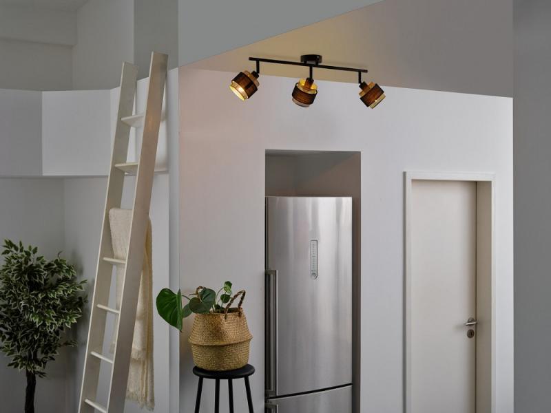 Osram 3-er Decor Hornet Decken-/Wandspot in Schwarz / Gold mit E14 Leuchtmittel für warmweißes Licht - schwenkbar durch Kugelgelenk