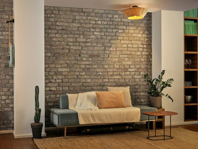 Osram Deckenleuchte Decor Stripes in Beige mit E27 Fassung Ø 40,5 cm