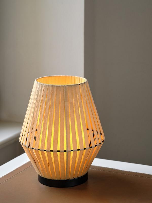 Osram Tischleuchte Decor Stripes in Beige mit E14 Fassung Ø 20,5 cm