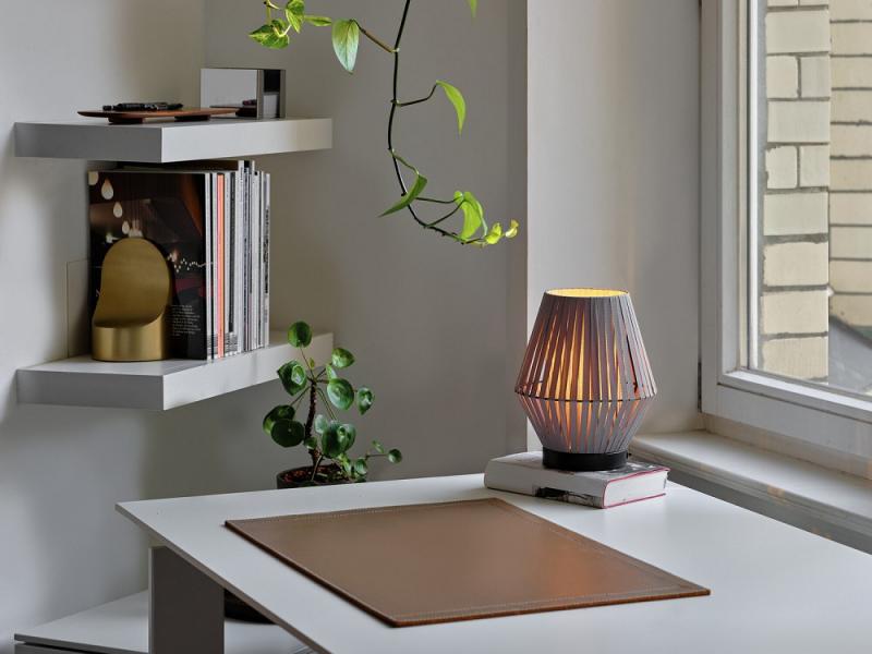 Osram Tischleuchte Decor Stripes in Anthrazit mit E14 Fassung Ø 20,5 cm