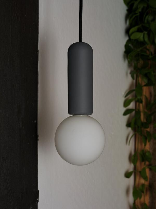 Osram Pendelleuchte Decor Conrete Mic mit G9 Fassung aus Beton mit Glaskugel in Anthrazit