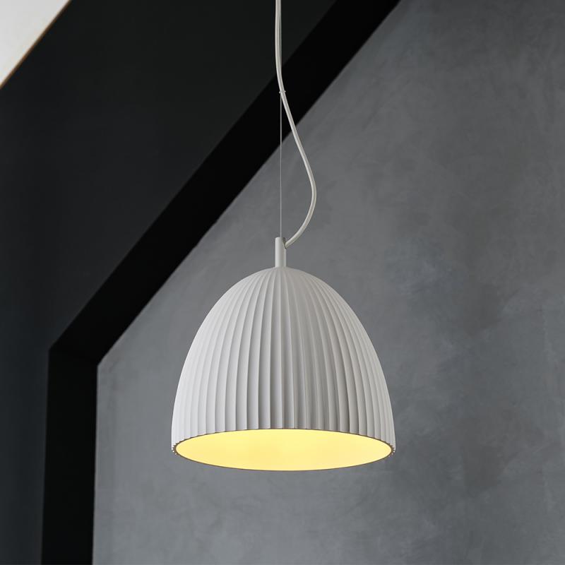 Osram Pendelleuchte Decor Plaster Routes Bell aus Gips in Weiß mit E27 Fassung