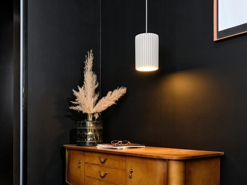 Osram Pendelleuchte Decor Plaster Routes Tube aus Gips in Weiß mit E27 Fassung