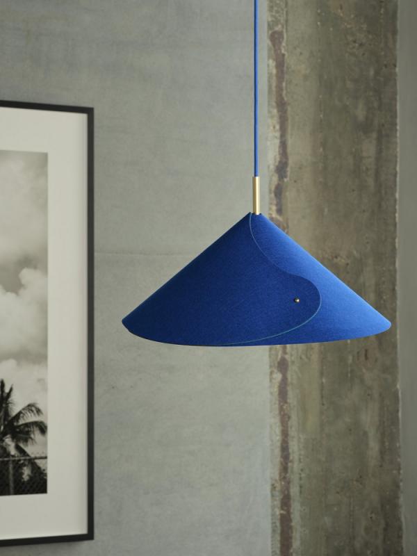 OSRAM Pendelleuchte Decor Flip in Blau Ø 50 cm - Auffällige Leuchte aus Filz mit E27 Fassung