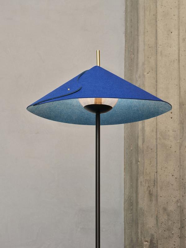 OSRAM Stehleuchte Decor Flip in Blau Ø 50 cm - Auffällige Leuchte aus Filz mit E14  Fassung