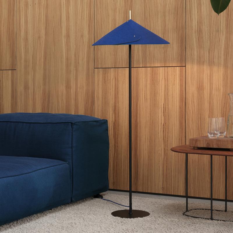 OSRAM Stehleuchte Decor Flip in Blau Ø 50 cm - Auffällige Leuchte aus Filz mit E14  Fassung