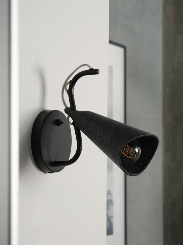 OSRAM Wandleuchte Decor Bell Wall in Schwarz mit E27 Fassung - Leuchtenschirm aus recyceltem Material