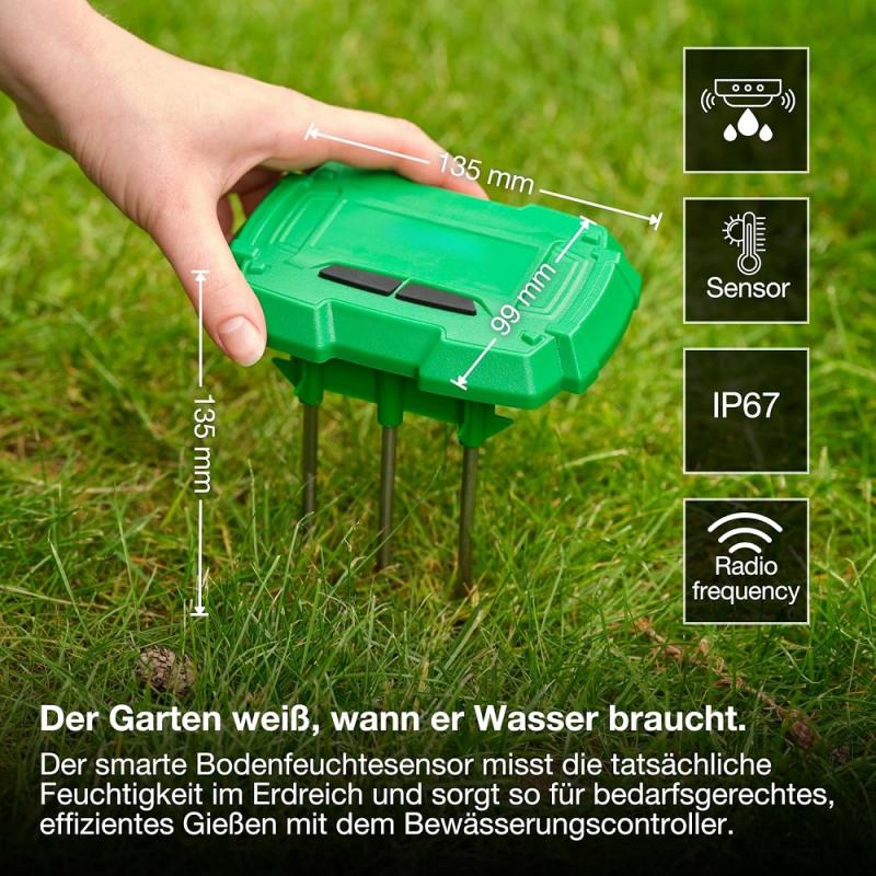 OSRAM SMART+ WIFI Boden SENSOR Green - Misst die Bodenfeuchtigkeit sowie die Bodentemperatur und sendet die Daten automatisch an das SMART+ Bewässerungssteuergerät