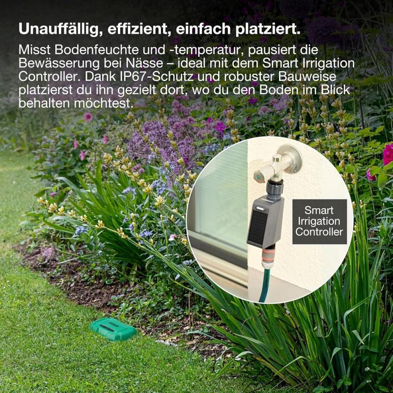 OSRAM SMART+ WIFI Boden SENSOR Green - Misst die Bodenfeuchtigkeit sowie die Bodentemperatur und sendet die Daten automatisch an das SMART+ Bewässerungssteuergerät