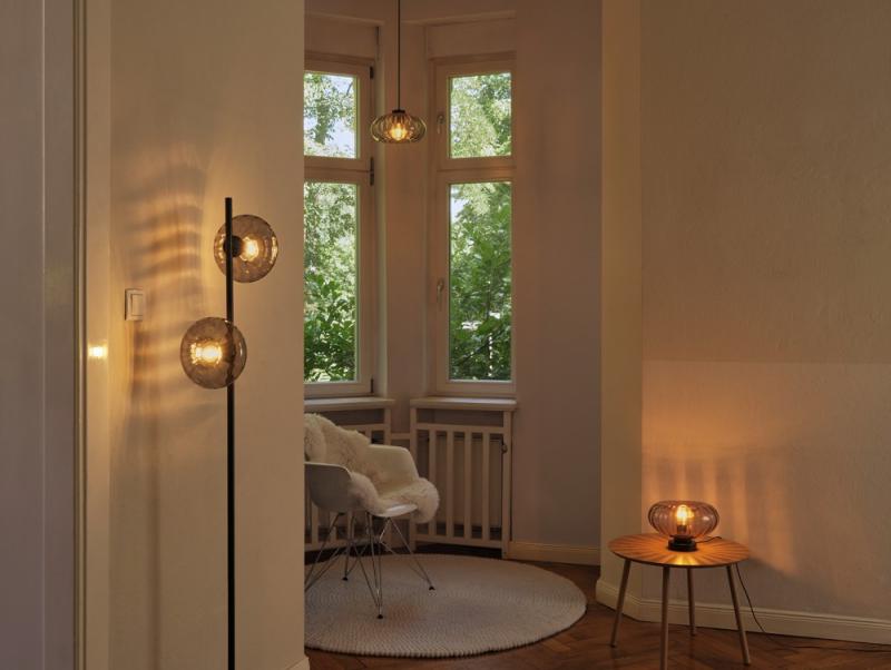 OSRAM DECOR SMOKE GLASS FLOOR 2XE14 BLACK STEHLEUCHTE