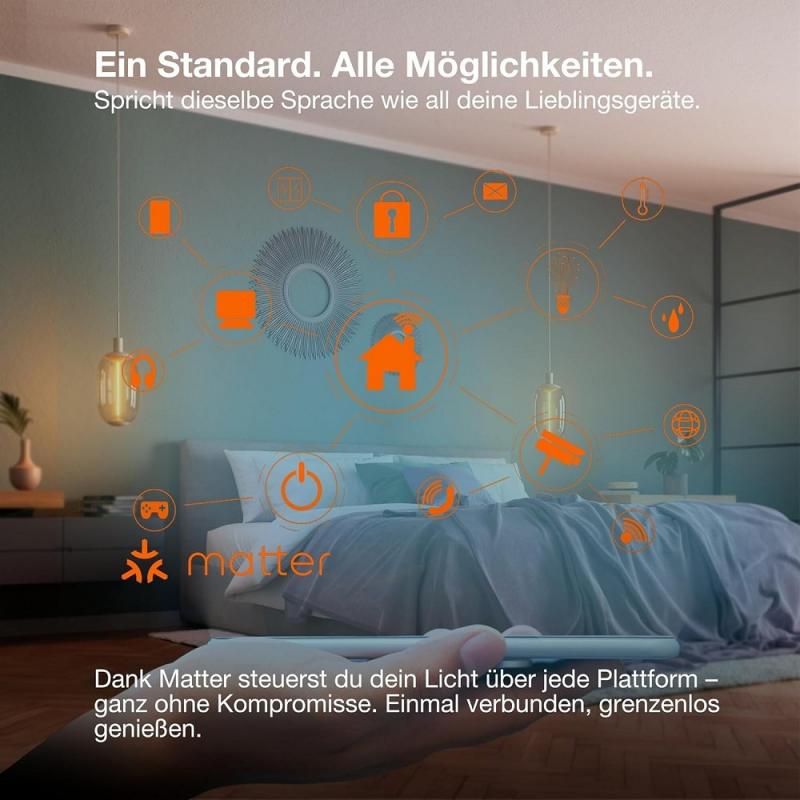 OSRAM SMART+ MATTER Spot Dimmable PAR16 GU10 4,7W 2700K 45° Triple Pack LED