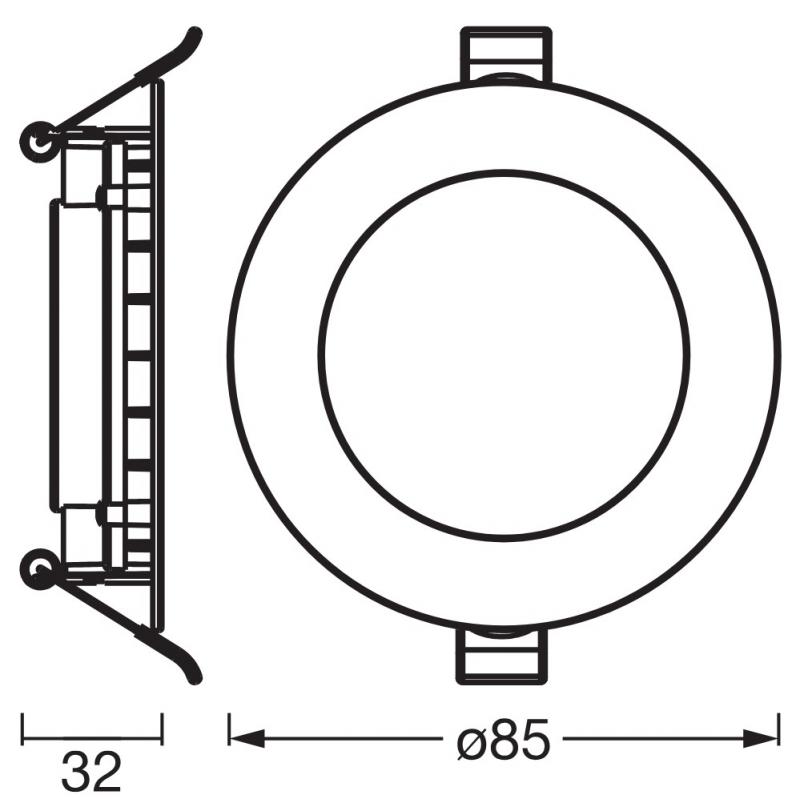3er Set LED Spot and Downlight Recess Slim 85mm 4,5W 840 Weiß Einbauleuchte - Einbaudurchmesser 72mm, Einbautiefe 35mm