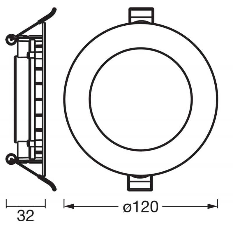 3er Set LED Spot and Downlight Recess Slim 120mm 8W 840 Weiß Einbauleuchte - Einbaudurchmesser 105mm, Einbautiefe 35mm