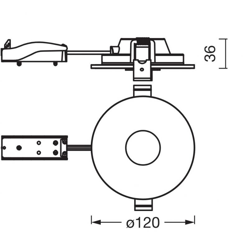 OSRAM LED Spot Acrylic Clean 6W 827 Einbaustrahler IP20 - Einbaudurchmesser 100mm, Einbautiefe 40mm