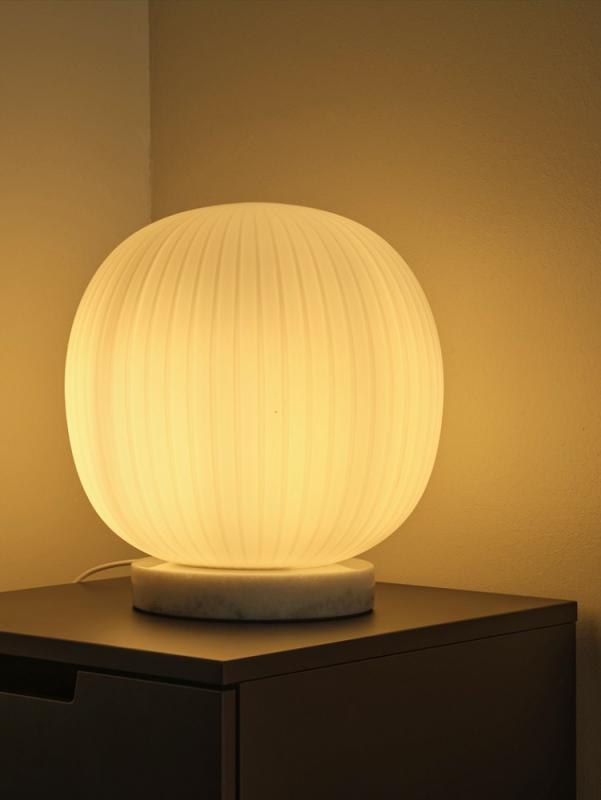 OSRAM DECOR GLASS LANTERN MARBLE TABLE E27 TISCHLEUCHTE Marmor/Glas